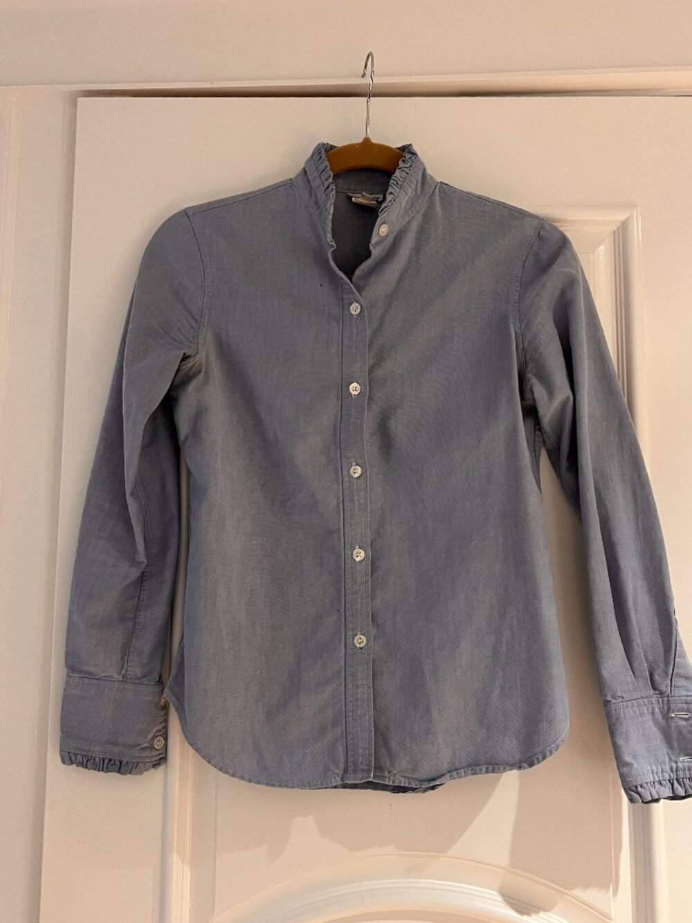 Steven Alan Ruffle Collar Shirt - Picture 1 of 7